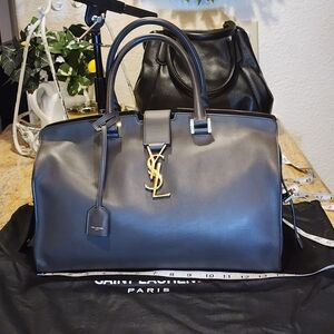 Yves Saint Laurent Classic Medium Y Cabas Ysl Brown Leather Satchel Handbag